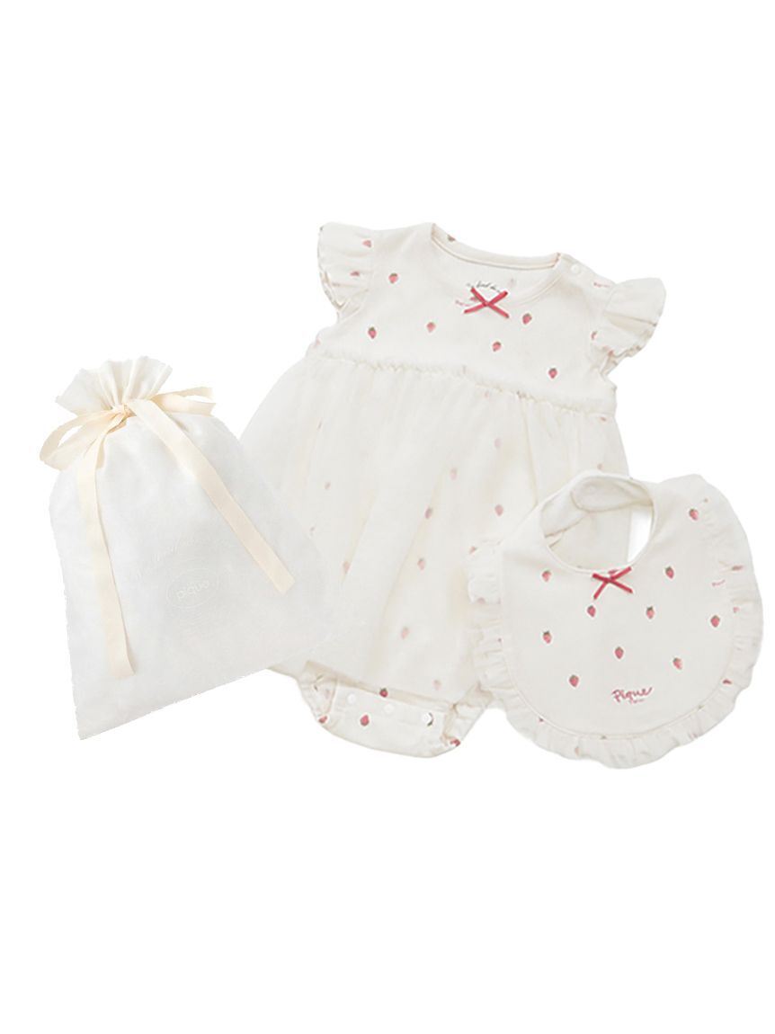 GELATO PIQUE KIDS & BABY「【ラッピング済み】【BABY】ストロベリー柄チュールロンパース&スタイSET」|その他ベビー用品|