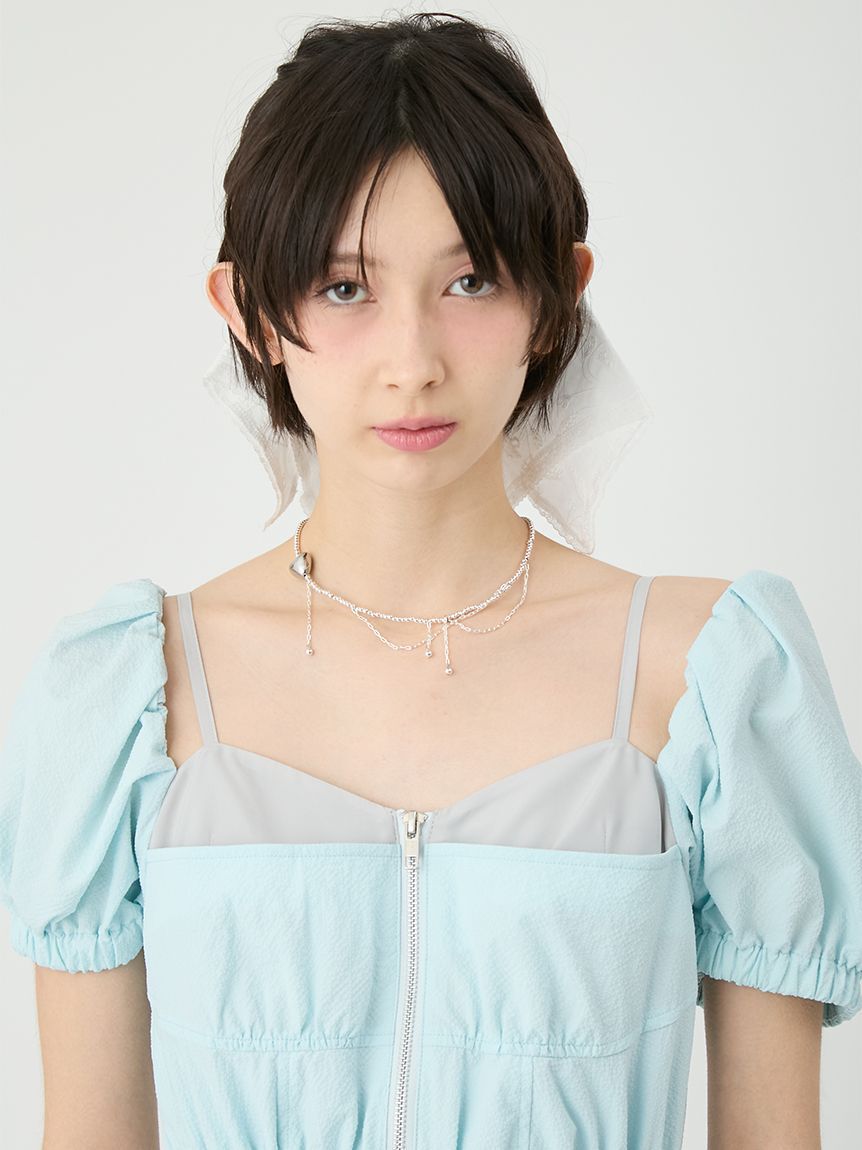 LILY BROWN「メタルハートビーズチョーカー」|ネックレス|