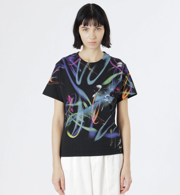  「【KANAKO SASAKI】コラボレーション ネオングラフィッククルーネックTシャツ」|Tシャツ・カットソー|ブラック