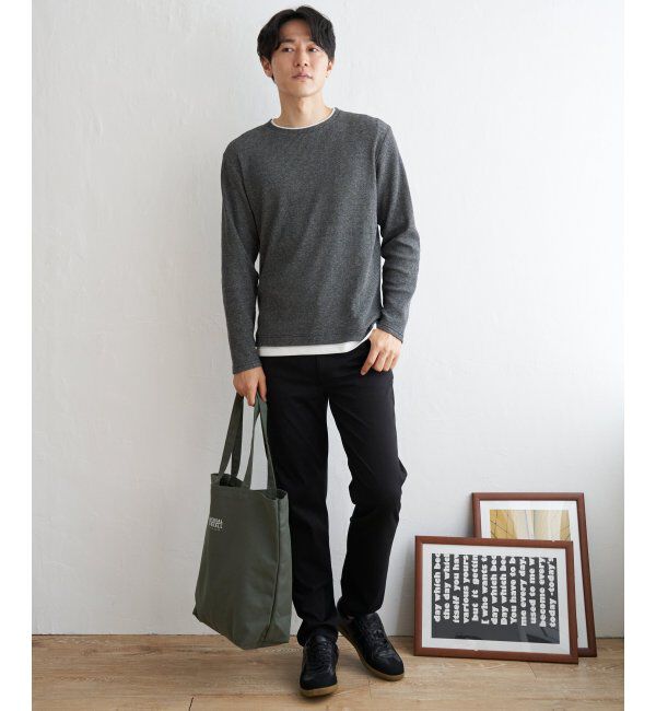 ikka「メランジワッフルフェイクロンT」|Tシャツ・カットソー|