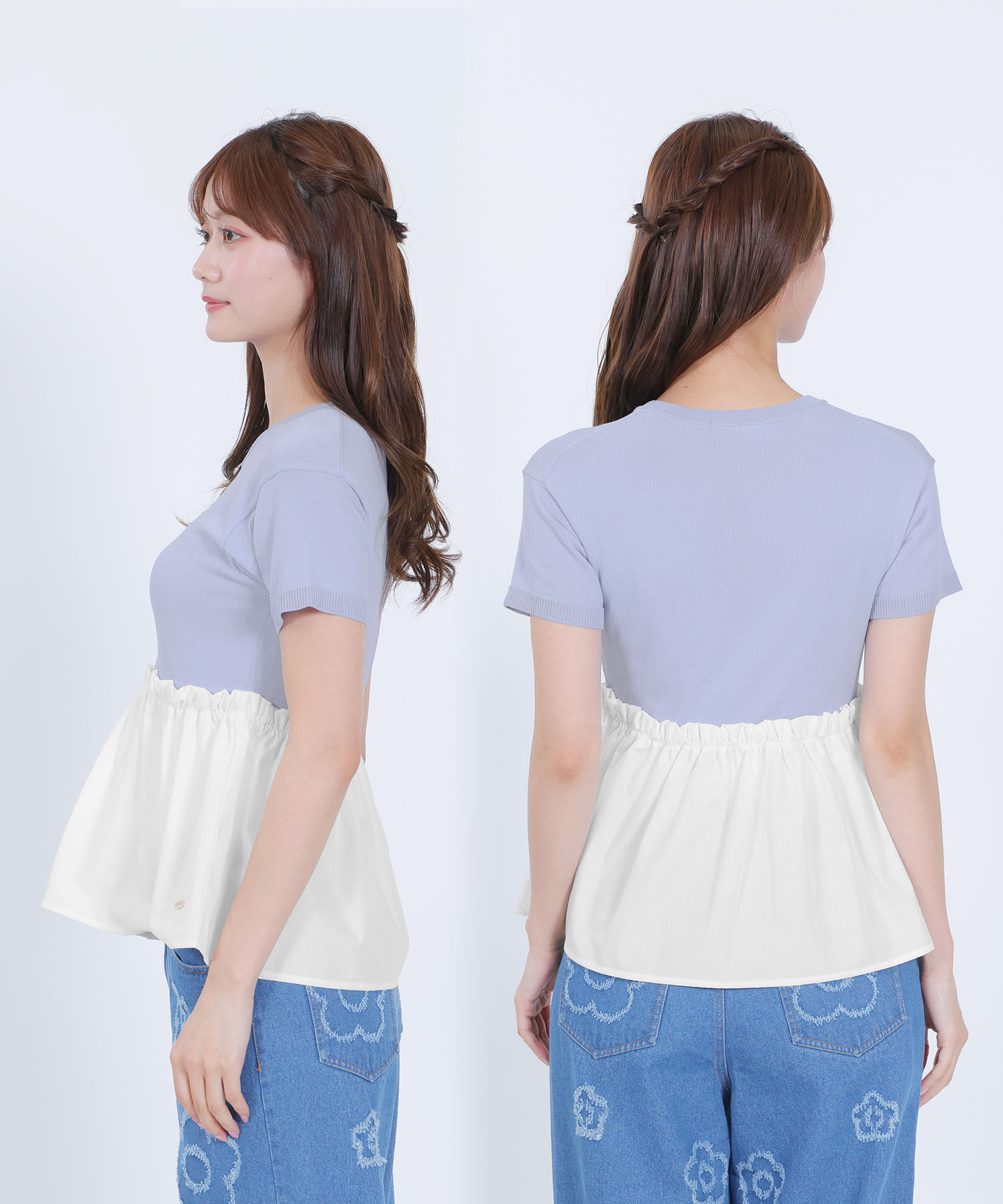 MARY QUANT「ペプラムドッキングニット プルオーバー」|Tシャツ・カットソー|