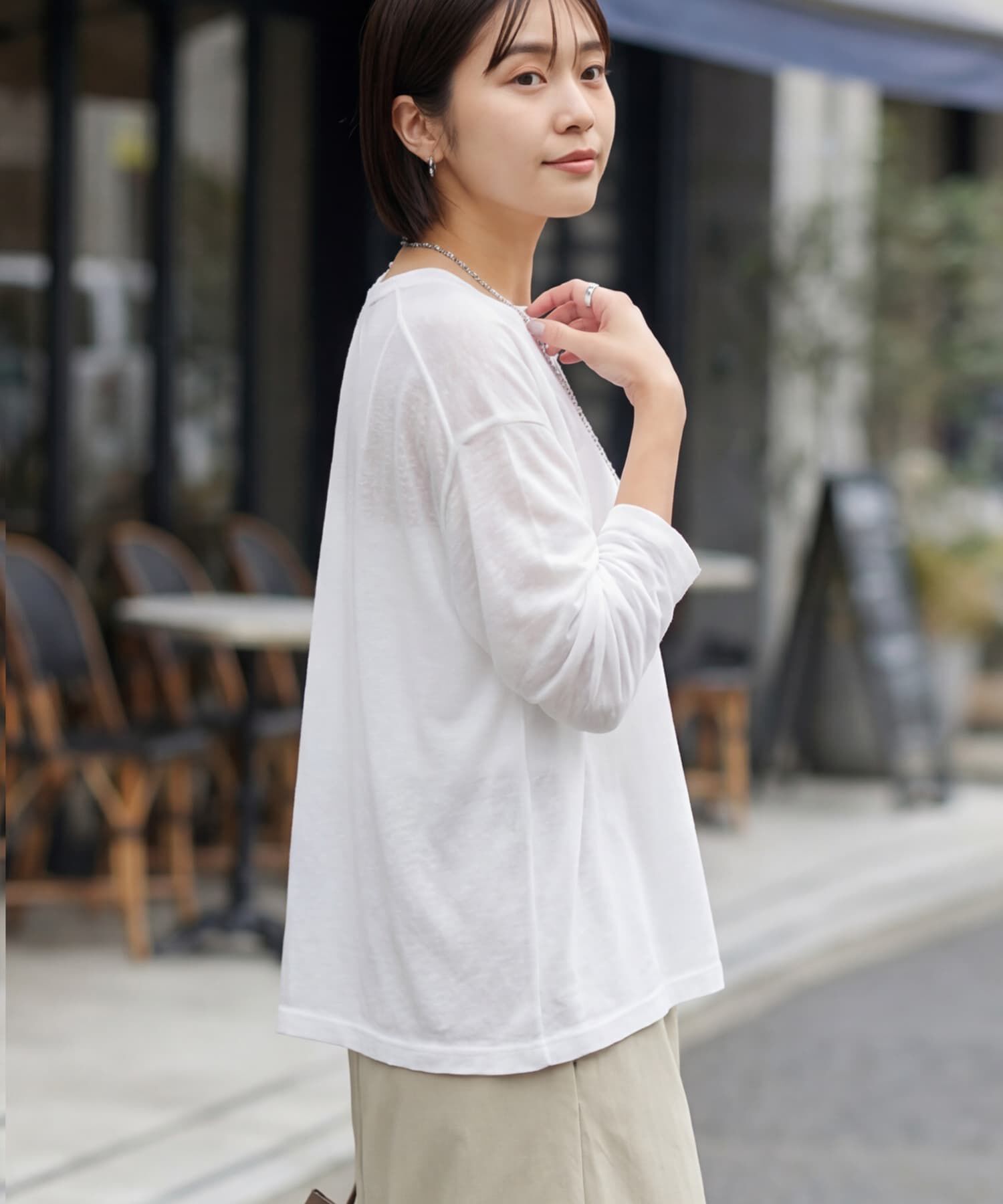 STYLE DELI「とろみ落ち感ニット編みカットトップス」|Tシャツ・カットソー|