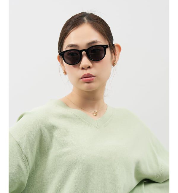  「【WEB限定】SUNCUTGlasses/UV100%CUT ウェリントン型サングラス | カラーレンズ 太縁 紫外線対策 UVカット」|サングラス|ブラック