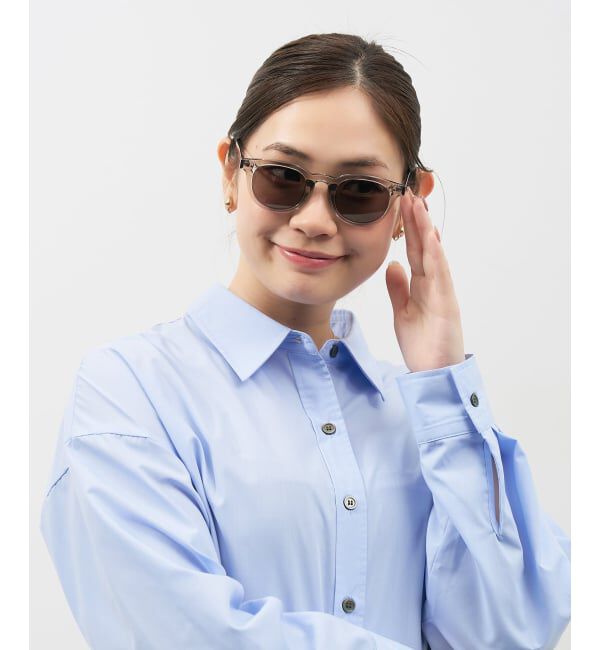  「【WEB限定】SUNCUTGlasses/UV100%CUT ウェリントン型サングラス | カラーレンズ 太縁 紫外線対策 UVカット」|サングラス|薄グレー