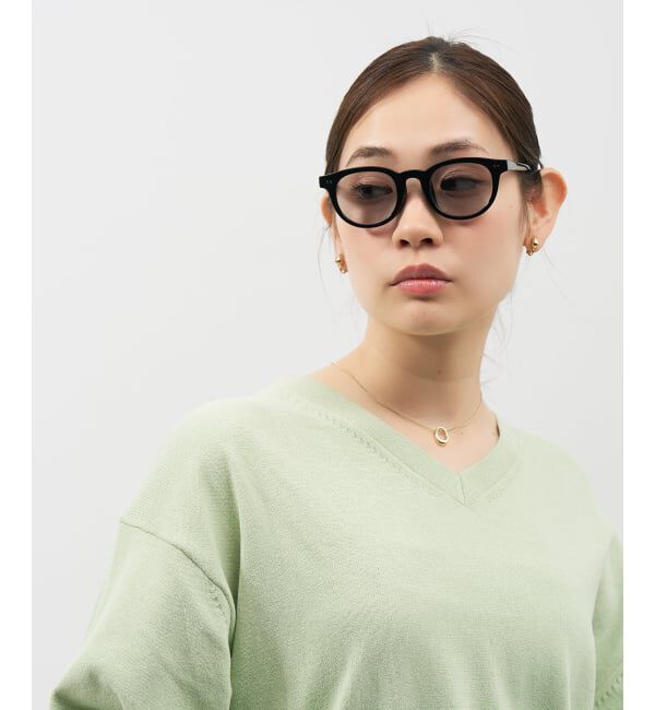  「【WEB限定】SUNCUTGlasses/UV100%CUT ウェリントン型サングラス | カラーレンズ 太縁 紫外線対策 UVカット」|サングラス|黒3