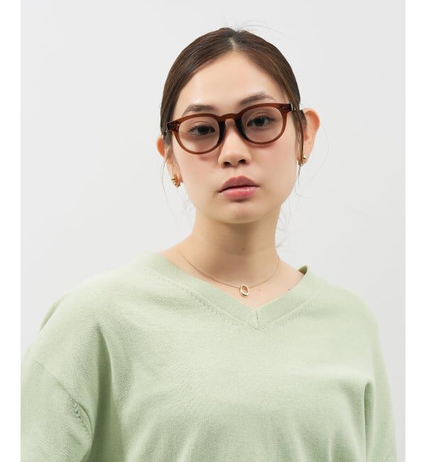  「【WEB限定】SUNCUTGlasses/UV100%CUT ウェリントン型サングラス | カラーレンズ 太縁 紫外線対策 UVカット」|サングラス|薄ブラウン1