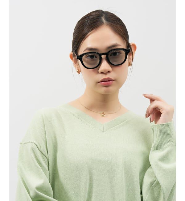  「【WEB限定】SUNCUTGlasses/UV100%CUT ウェリントン型サングラス | カラーレンズ 太縁 紫外線対策 UVカット」|サングラス|黒