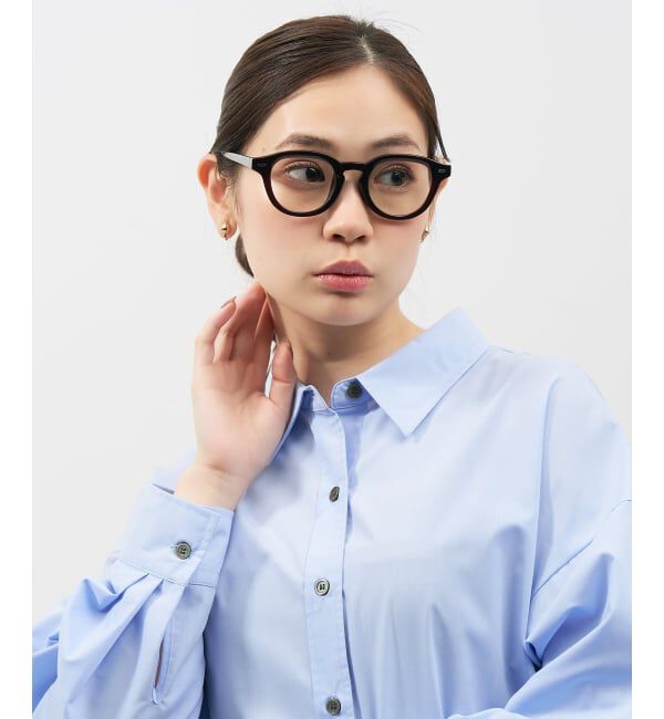  「【WEB限定】SUNCUTGlasses/UV100%CUT ウェリントン型 クリアサングラス |太縁 紫外線対策 UVカット」|サングラス|ブラウン1