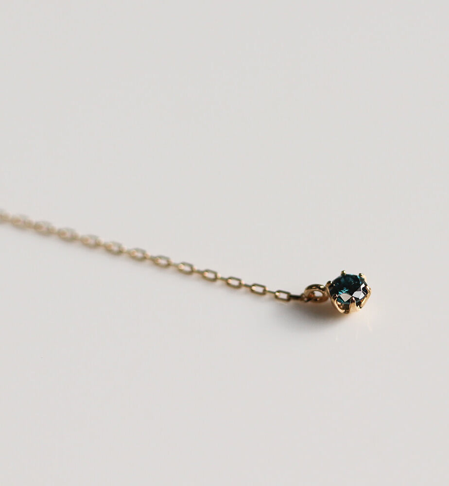  「ブルーダイヤモンド 0.1ct Y ネックレス | K10YG」|ネックレス|