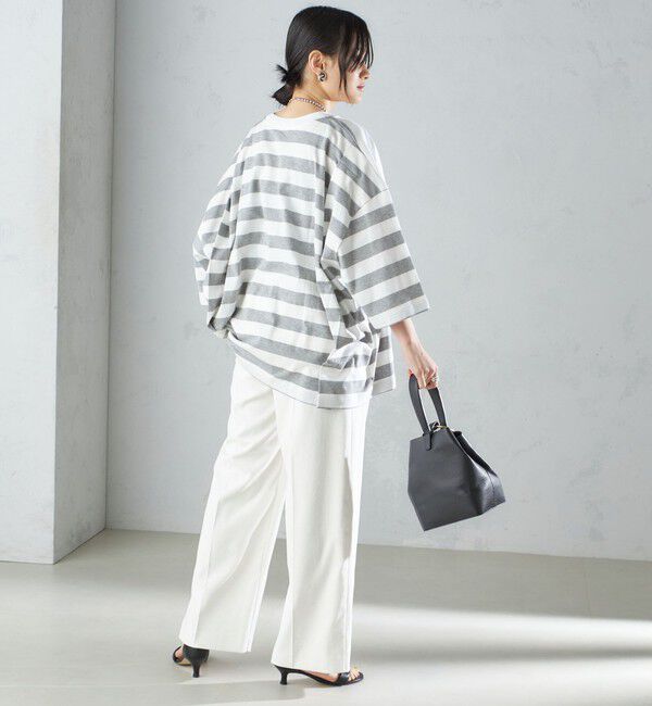 SHIPS for women「【SHIPS別注】onit:〈手洗い可能〉ボーダー ビッグ シルエット TEE◇」|Tシャツ・カットソー|