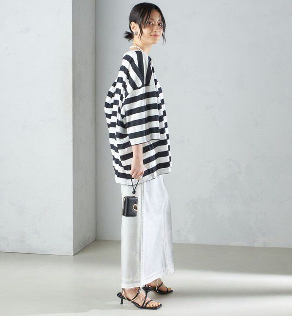 SHIPS for women「【SHIPS別注】onit:〈手洗い可能〉ボーダー ビッグ シルエット TEE◇」|Tシャツ・カットソー|