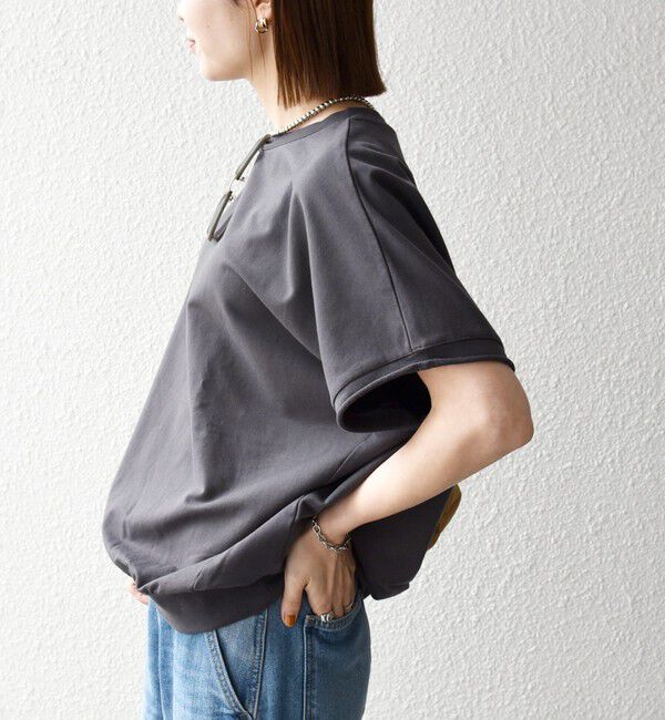 SHIPS any「SHIPS any:〈洗濯機可能〉インレイ コクーン ショートスリーブ プルオーバー」|Tシャツ・カットソー|