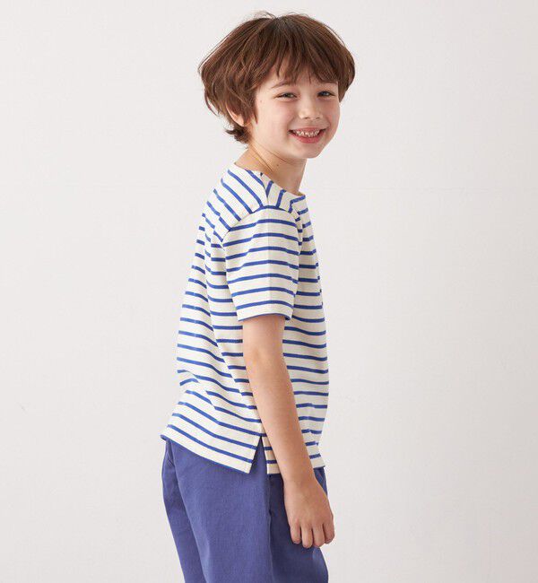 SHIPS any「SHIPS any:  マリンボーダー ボートネック Tシャツ<KIDS>」|Tシャツ・カットソー|