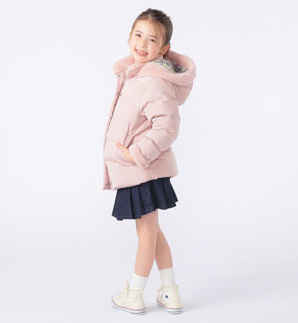 SHIPS KIDS「SHIPS KIDS:100～130cm /〈撥水/手洗い可能〉ミディアム丈 リサイクル ダウン フーディー」|ダウン|