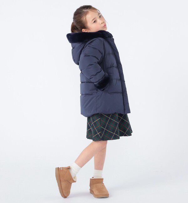 SHIPS KIDS「SHIPS KIDS:100～130cm /〈撥水/手洗い可能〉ミディアム丈 リサイクル ダウン フーディー」|ダウン|
