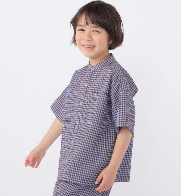 SHIPS KIDS「SHIPS KIDS:100～130cm /〈UVカット/吸水速乾〉ドライタッチ バンドカラー シャツ」|シャツ・ブラウス|