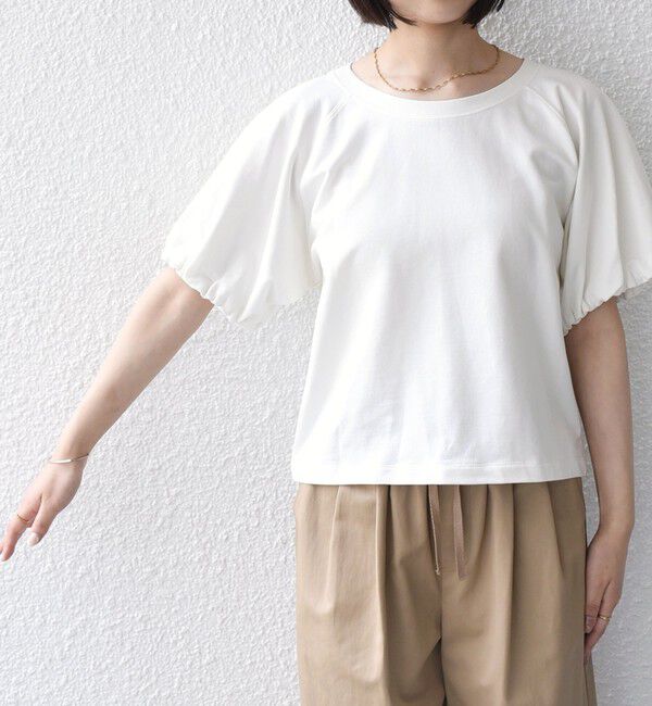 SHIPS Colors 「SHIPS Colors:〈手洗い可能〉ミニ裏毛 バルーンスリーブ トップス」|Tシャツ・カットソー|
