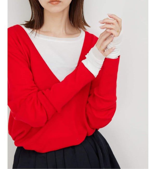 SLOBE IENA「《WEB限定/追加3》レイヤードスリーブロンTEE」|Tシャツ・カットソー|
