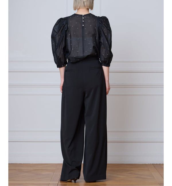 IENA LA BOUCLE「《追加予約》洗濯機洗い可 ウーステッドライクシャンブレータックスラックス」|スラックス|