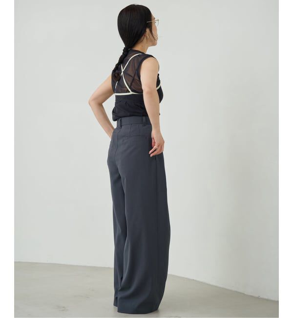 IENA LA BOUCLE「《追加予約》洗濯機洗い可 ウーステッドライクシャンブレータックスラックス」|スラックス|