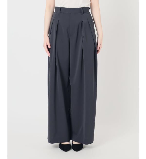 IENA LA BOUCLE「《追加予約》洗濯機洗い可 ウーステッドライクシャンブレータックスラックス」|スラックス|