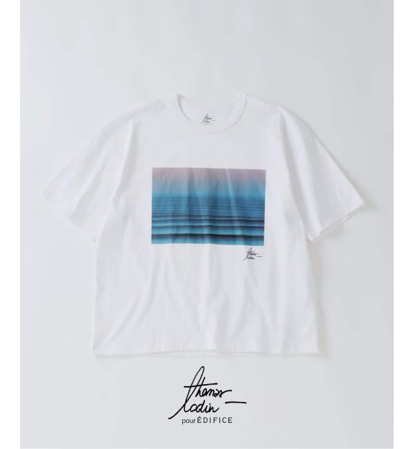 EDIFICE「THOMAS LODIN(トーマス ロディン) 別注 フォト プリント Tシャツ」|Tシャツ・カットソー|ブルー A