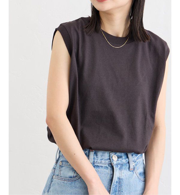 JOURNAL STANDARD「《追加2》汗ジミ防止天竺ノースリーブ」|Tシャツ・カットソー|ブラック A