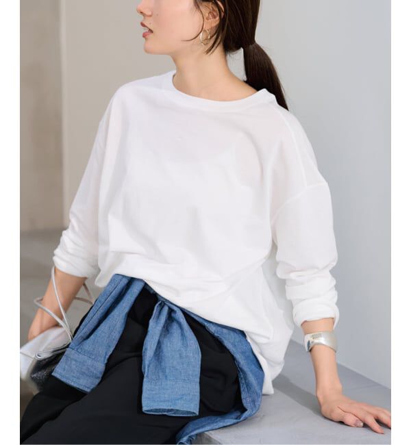 FRAMeWORK「ミニ裏毛ラウンドヘムプルオーバー」|Tシャツ・カットソー|