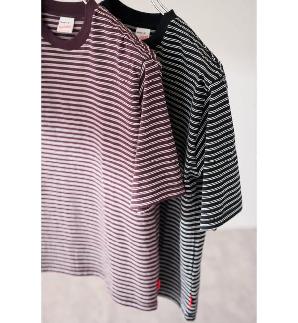FRAMeWORK「Healthknit/ヘルスニット classic border cn ss」|Tシャツ・カットソー|パープル