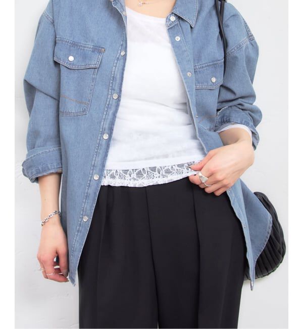 U by SPICK&SPAN「フェイクレイヤードレーストップス」|Tシャツ・カットソー|