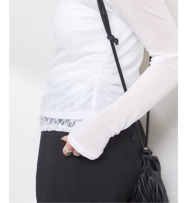 U by SPICK&SPAN「フェイクレイヤードレーストップス」|Tシャツ・カットソー|