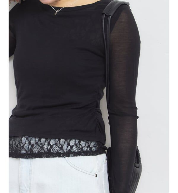 U by SPICK&SPAN「フェイクレイヤードレーストップス」|Tシャツ・カットソー|