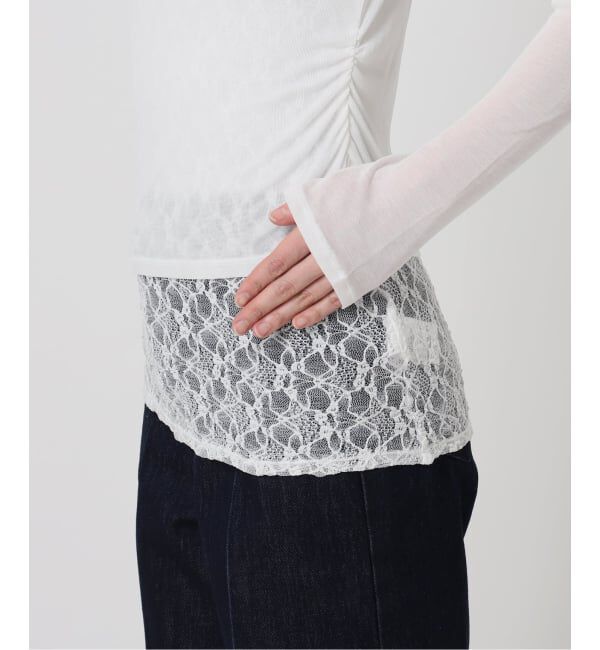 U by SPICK&SPAN「フェイクレイヤードレーストップス」|Tシャツ・カットソー|