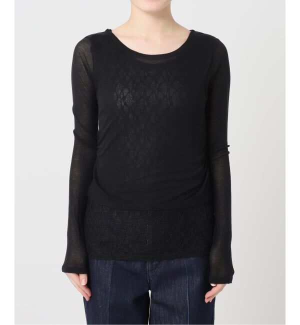 U by SPICK&SPAN「フェイクレイヤードレーストップス」|Tシャツ・カットソー|