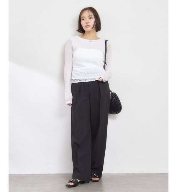 U by SPICK&SPAN「フェイクレイヤードレーストップス」|Tシャツ・カットソー|