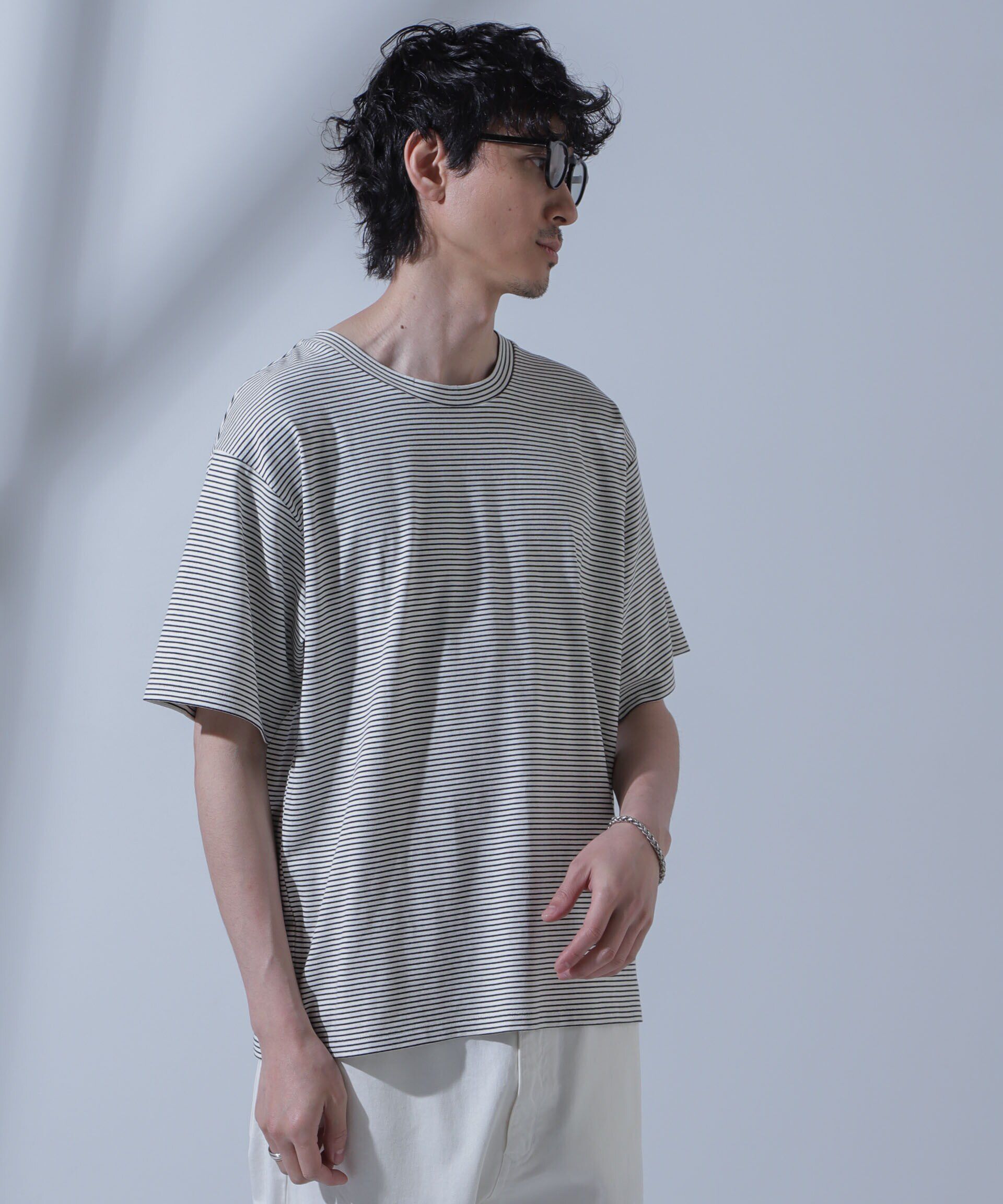 nano･universe「Anti Soaked(R)  汗染み防止 ピンボーダークルーネックTシャツ」|Tシャツ・カットソー|