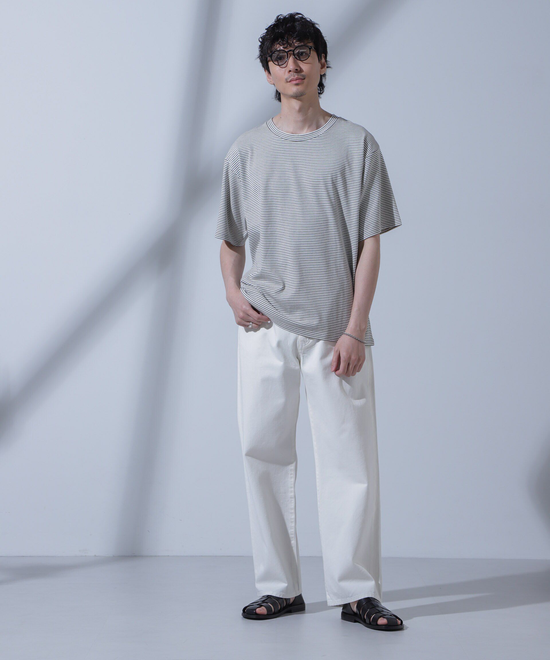 nano･universe「Anti Soaked(R)  汗染み防止 ピンボーダークルーネックTシャツ」|Tシャツ・カットソー|