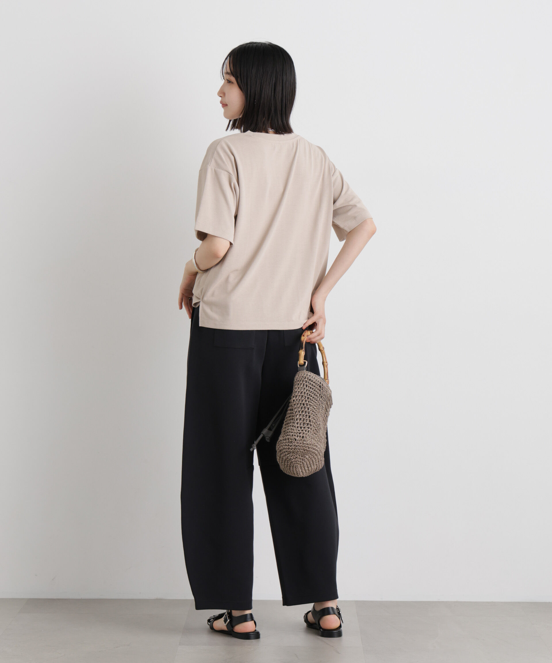 nano･universe「汗隠糸加工&多彩機能カットソー素材 クルーネックトップス」|Tシャツ・カットソー|