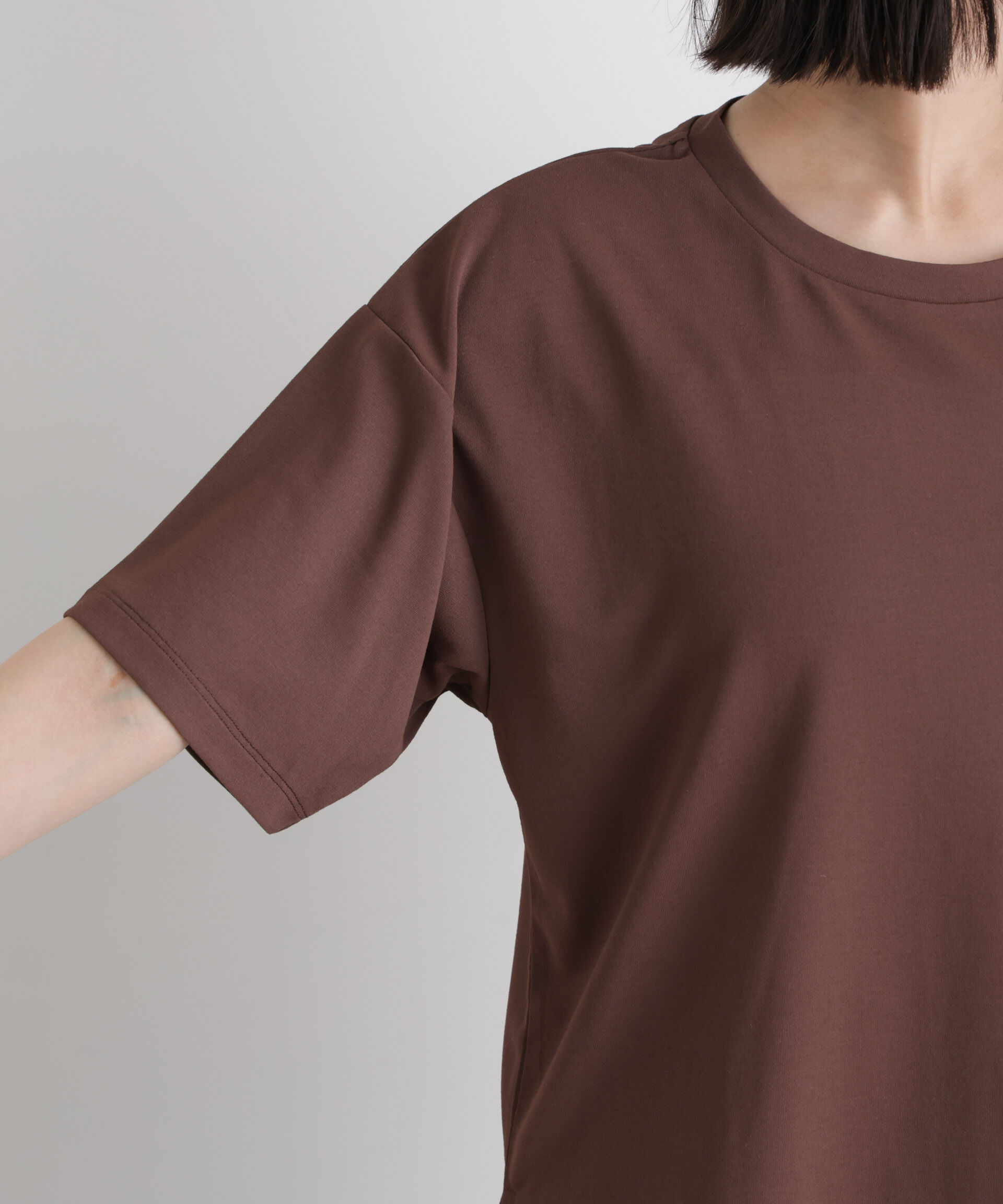 nano･universe「汗隠糸加工&多彩機能カットソー素材 クルーネックトップス」|Tシャツ・カットソー|
