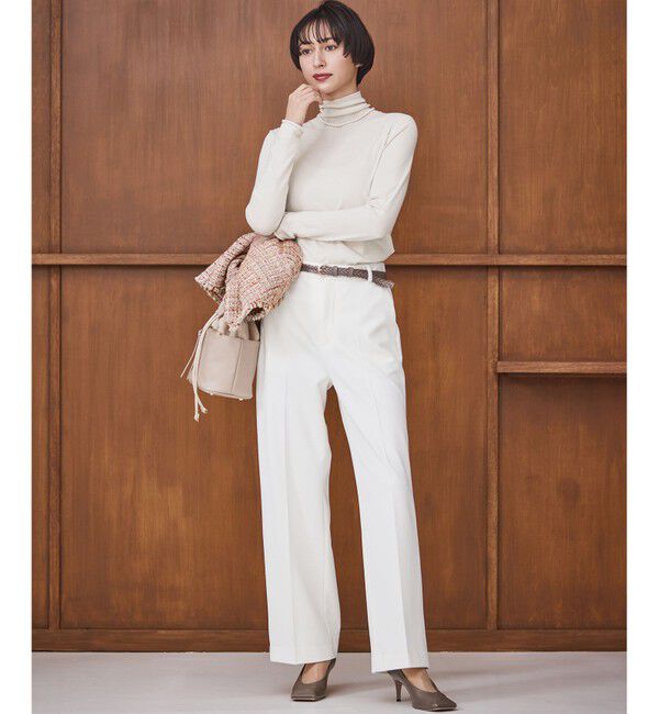 23区「【CLASSY.掲載/洗える】スムージーコットン タートルネック ニット」|ニット・セーター|