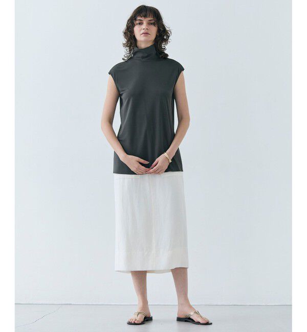 BEIGE,「【ロングセラー】MELLE / ハイストレッチ ハイネックカットソー」|Tシャツ・カットソー|