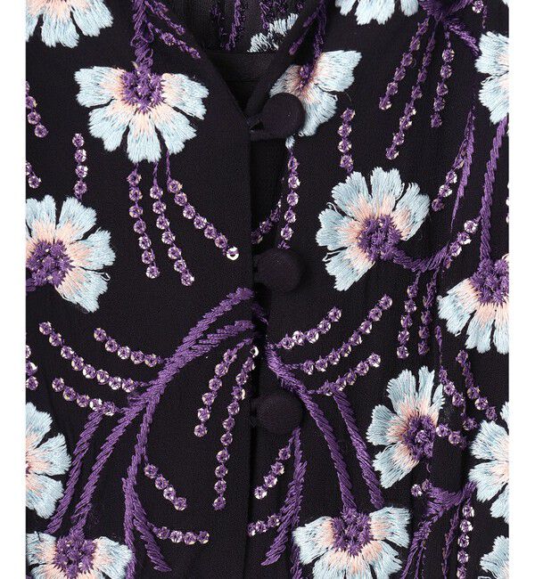 GRACE CONTINENTAL「フラワー刺繍ロングワンピース」|ワンピース|