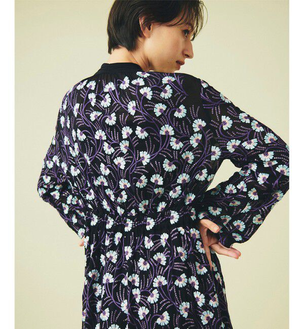 GRACE CONTINENTAL「フラワー刺繍ロングワンピース」|ワンピース|