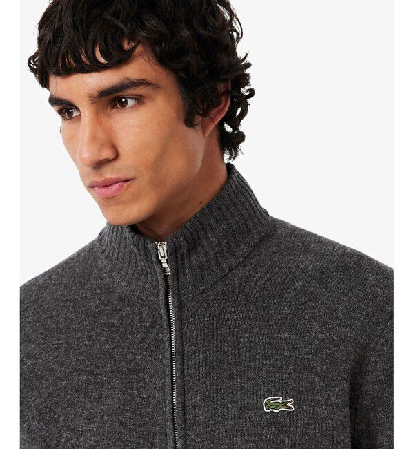 LACOSTE「ハイネックフルジップ ウールニットセーター / ドライバーズニット」|ニット・セーター|