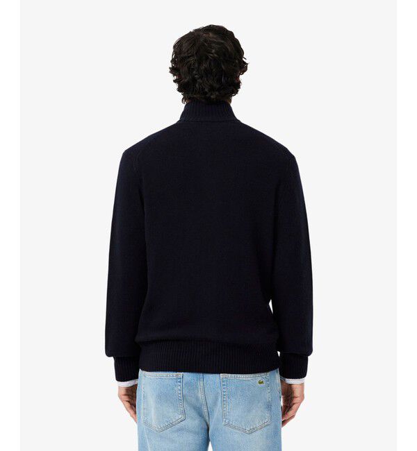 LACOSTE「ハイネックフルジップ ウールニットセーター / ドライバーズニット」|ニット・セーター|