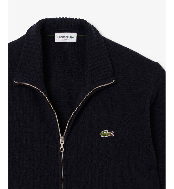LACOSTE「ハイネックフルジップ ウールニットセーター / ドライバーズニット」|ニット・セーター|