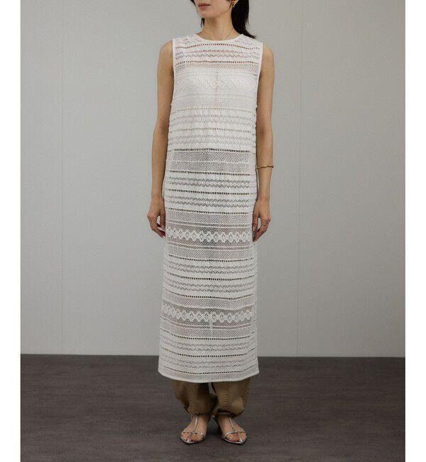 SALON adam et rope'「【WEB限定】コットンレースロングワンピース」|ワンピース|