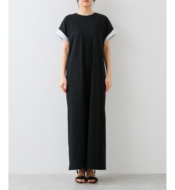 VIS「【WEB限定】天竺袖配色ワンピース」|ワンピース|