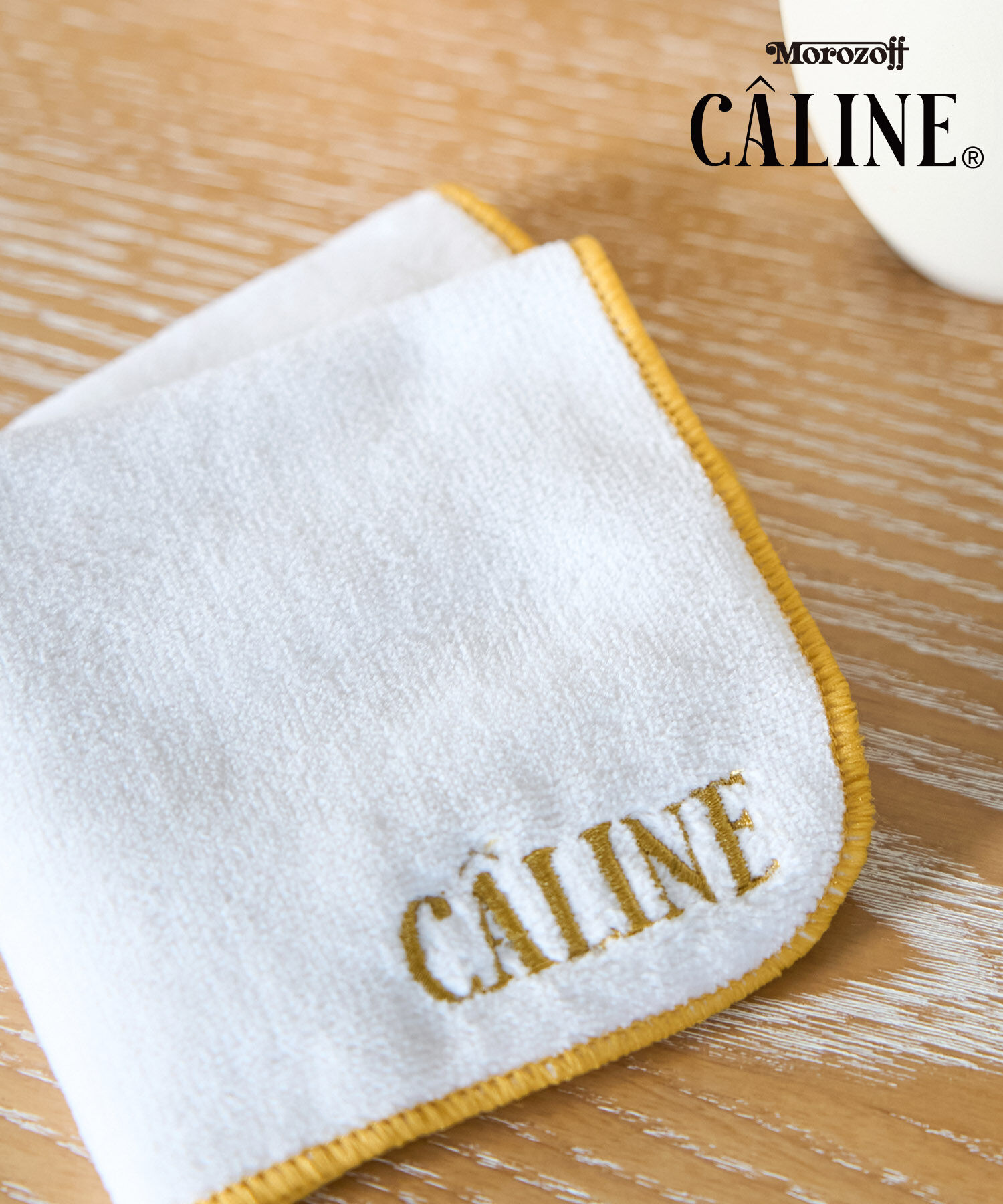 ROPE PICNIC PASSAGE「CALINE&times;ROPE' PICNIC/ロゴ刺繍ベロアタッチタオルハンカチ」|ハンカチ|オフホワイト(15)