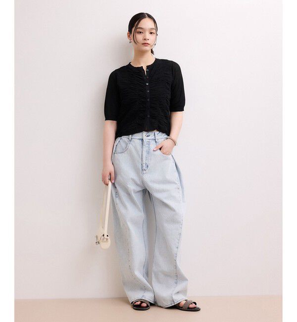 ADAM ET ROPE'「【WEB限定】シアーシャーリングカーディガン」|カーディガン|